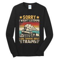 Retro Train Lover Model Railroad Conductor Funny Train Tall Long Sleeve T-Shirt