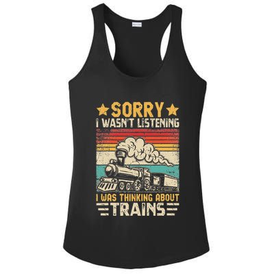Retro Train Lover Model Railroad Conductor Funny Train Ladies PosiCharge Competitor Racerback Tank