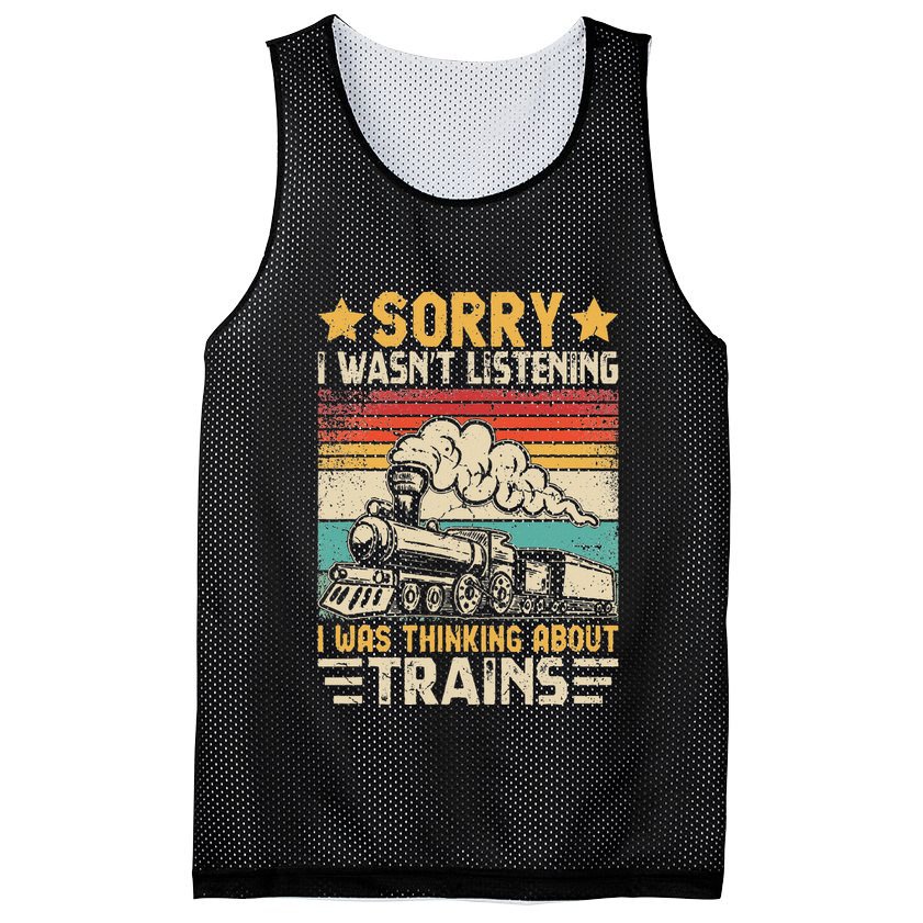 Retro Train Lover Model Railroad Conductor Funny Train Mesh Reversible Basketball Jersey Tank