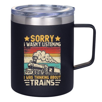 Retro Train Lover Model Railroad Conductor Funny Train 12oz Stainless Steel Coffee Mug