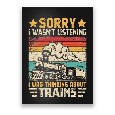 Retro Train Lover Model Railroad Conductor Funny Train Poster