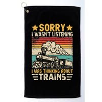 Retro Train Lover Model Railroad Conductor Funny Train Golf Towel