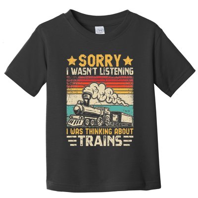 Retro Train Lover Model Railroad Conductor Funny Train Toddler T-Shirt