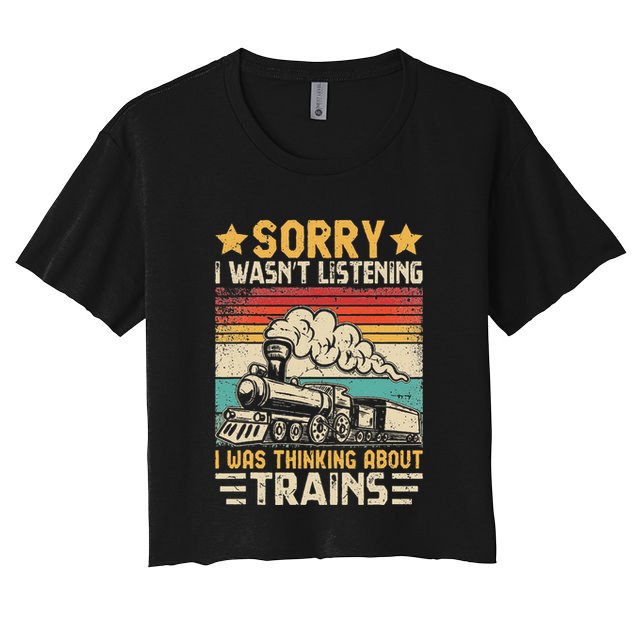 Retro Train Lover Model Railroad Conductor Funny Train Crop Top