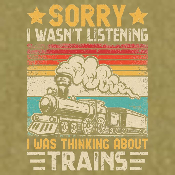 Retro Train Lover Model Railroad Conductor Funny Train Garment-Dyed Women's Muscle Tee