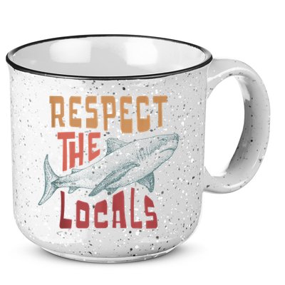 Respect The Locals Shark Ocean Animal Rights Biology Life 15oz Campfire Ceramic Mug