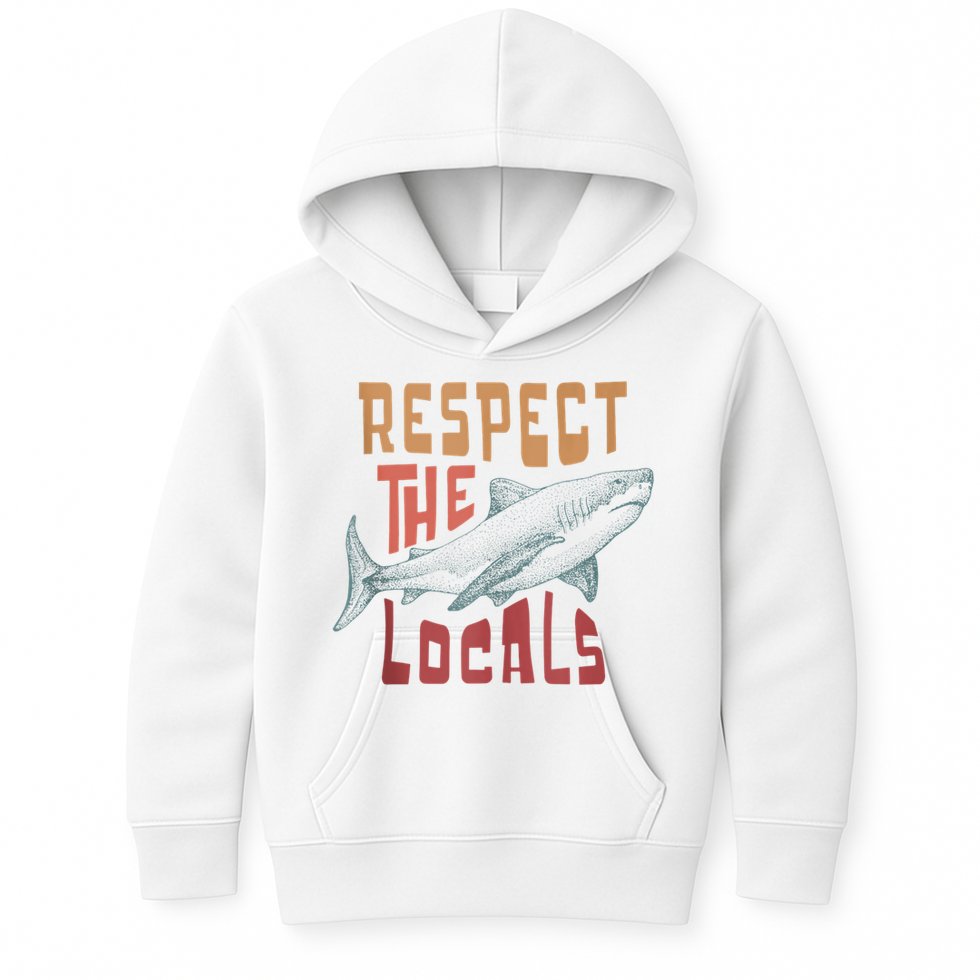 Respect The Locals Shark Ocean Animal Rights Biology Life Kids Hoodie