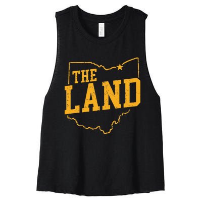 Retro The Land Cleveland Ohio Classic Throwback Souvenir Women's Racerback Cropped Tank