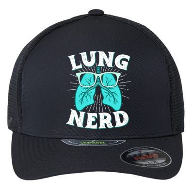 Respiratory Therapist Lung Nerd RRT CRT RT Pulmonologist Flexfit Unipanel Trucker Cap