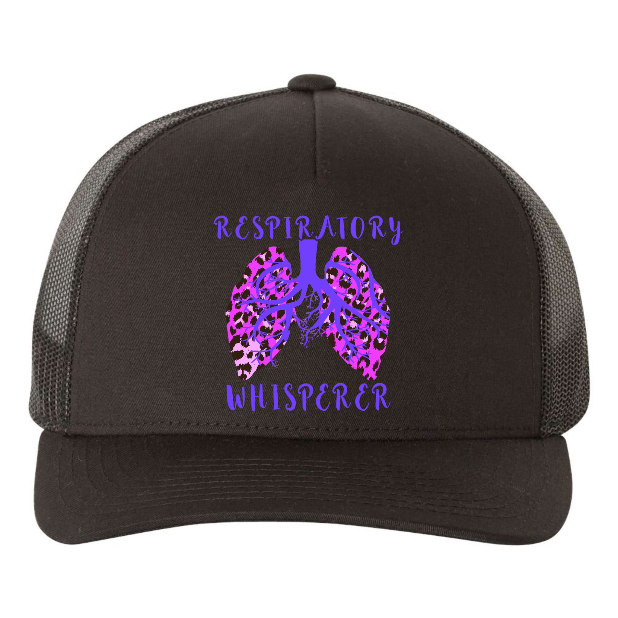 Respiratory Therapist Leopard Lung Whisperer Doctor Gift Yupoong Adult 5-Panel Trucker Hat