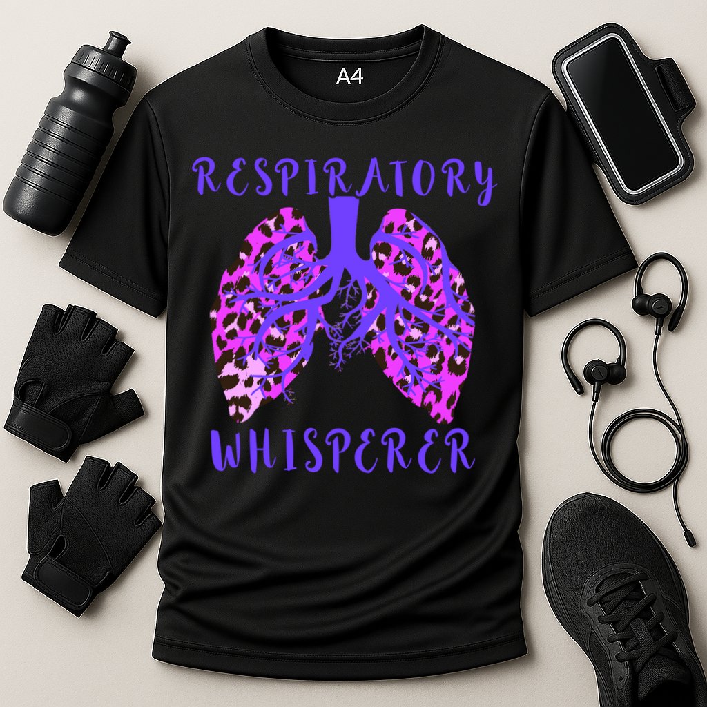 Respiratory Therapist Leopard Lung Whisperer Doctor Gift Cooling Performance Crew T-Shirt