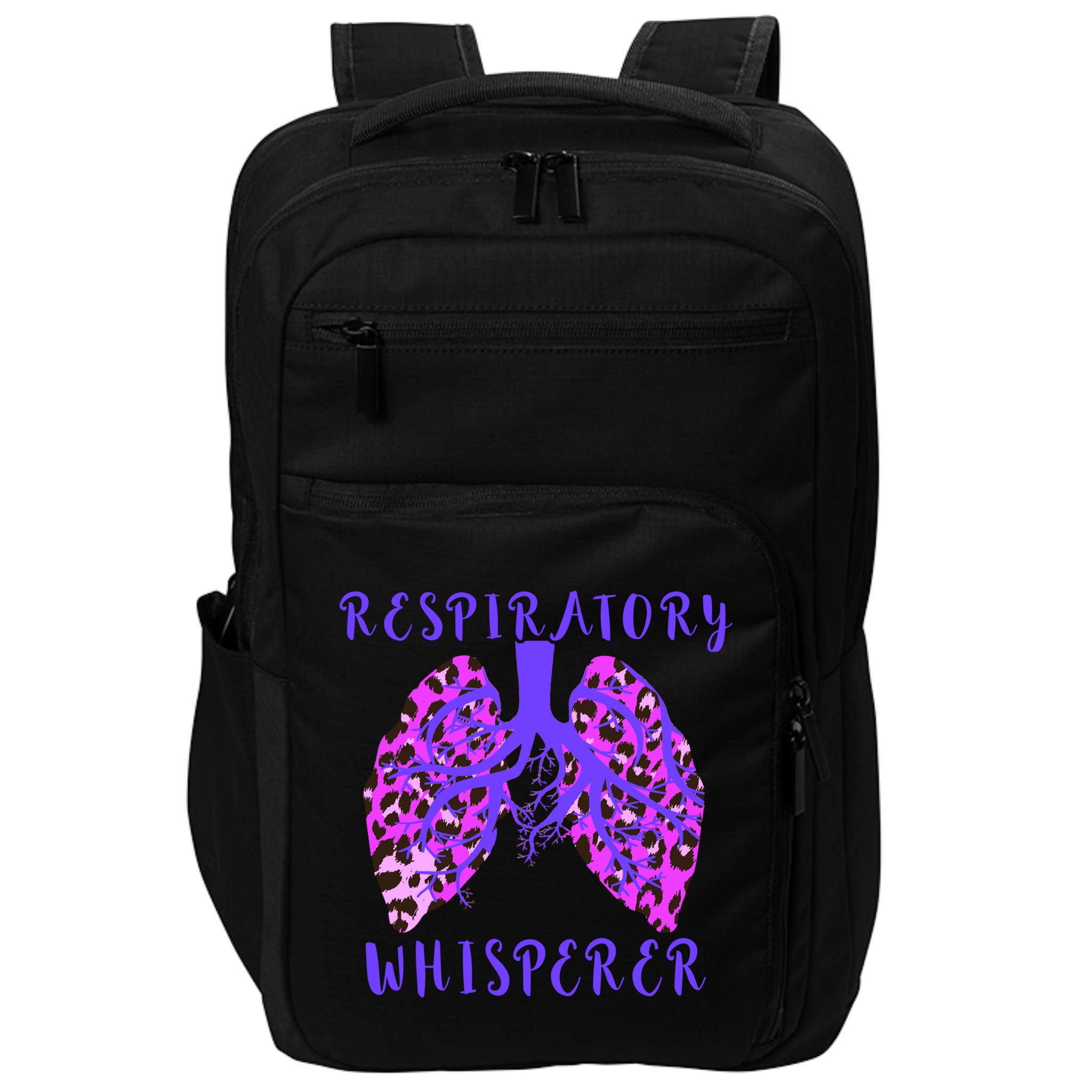 Respiratory Therapist Leopard Lung Whisperer Doctor Gift Impact Tech Backpack