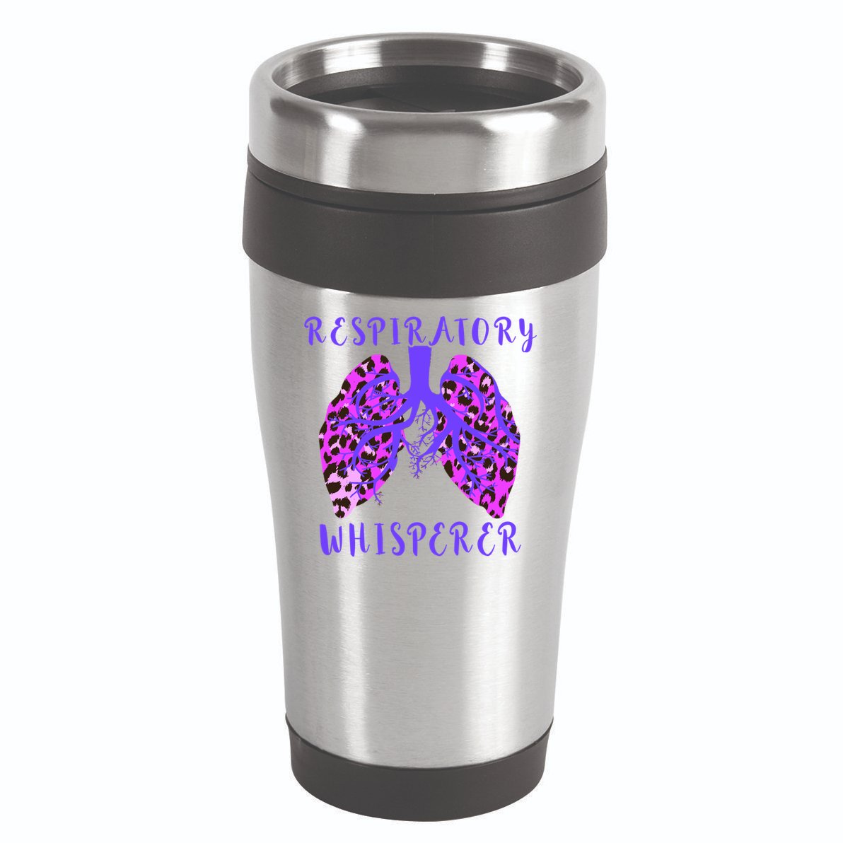 Respiratory Therapist Leopard Lung Whisperer Doctor Gift 16oz Travel Tumbler