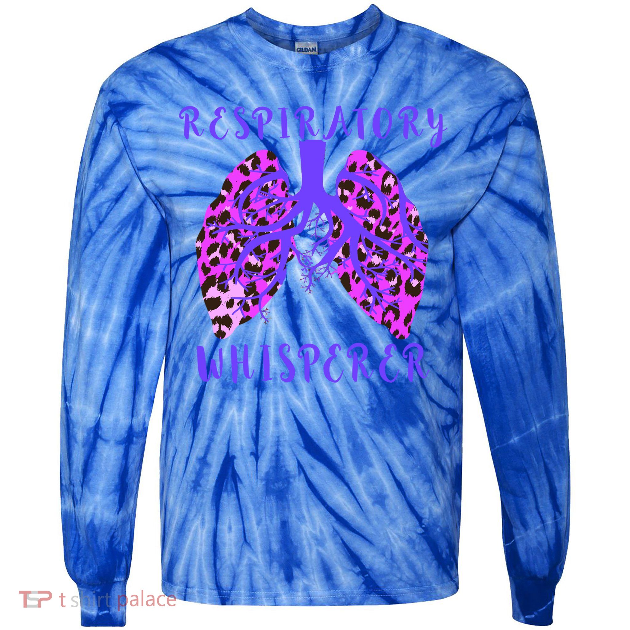 Respiratory Therapist Leopard Lung Whisperer Doctor Gift Tie-Dye Long Sleeve Shirt