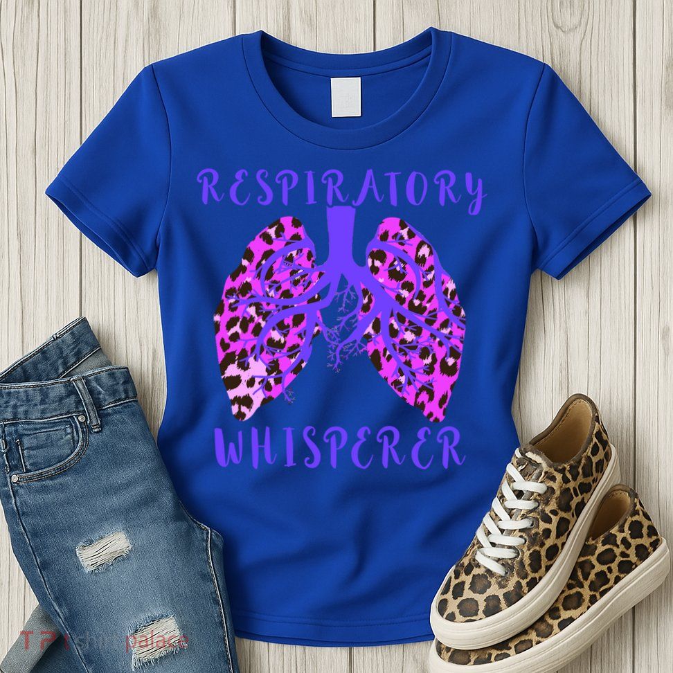Respiratory Therapist Leopard Lung Whisperer Doctor Gift Womens T-Shirt