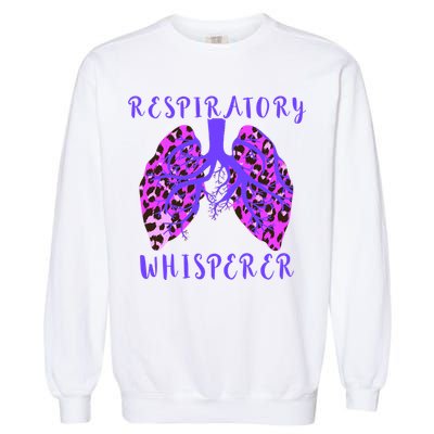 Respiratory Therapist Leopard Lung Whisperer Doctor Gift Garment-Dyed Sweatshirt