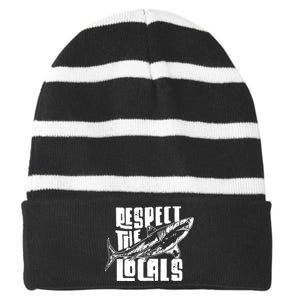 Respect The Locals Striped Beanie with Solid Band