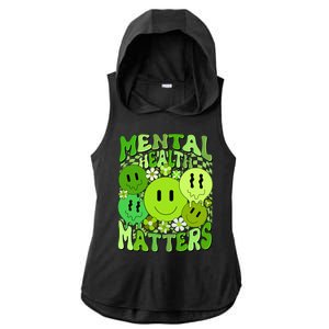 Retro Trippy Mental Health Matters Ladies PosiCharge Tri-Blend Wicking Draft Hoodie Tank