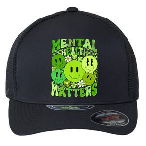 Retro Trippy Mental Health Matters Flexfit Unipanel Trucker Cap