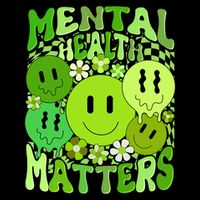 Retro Trippy Mental Health Matters Flexfit Unipanel Trucker Cap
