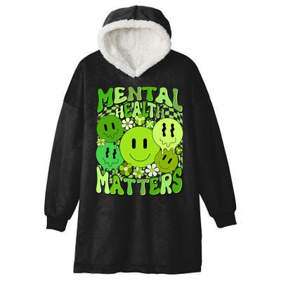 Retro Trippy Mental Health Matters Hooded Wearable Blanket