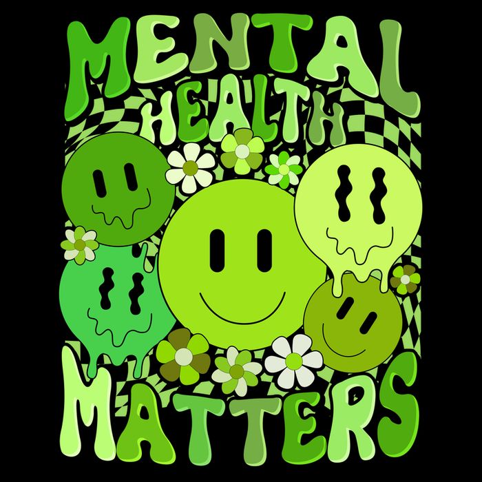 Retro Trippy Mental Health Matters 7-Panel Snapback Hat