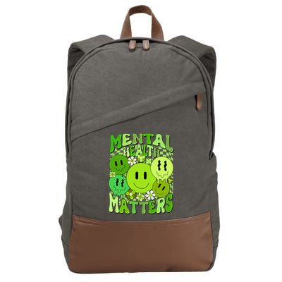 Retro Trippy Mental Health Matters Cotton Canvas Backpack