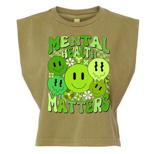 Retro Trippy Mental Health Matters Garment-Dyed Women's Muscle Tee