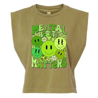 Retro Trippy Mental Health Matters Garment-Dyed Women's Muscle Tee