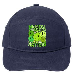 Retro Trippy Mental Health Matters 7-Panel Snapback Hat