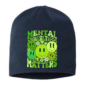 Retro Trippy Mental Health Matters Sustainable Beanie