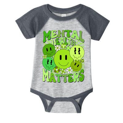 Retro Trippy Mental Health Matters Infant Baby Jersey Bodysuit