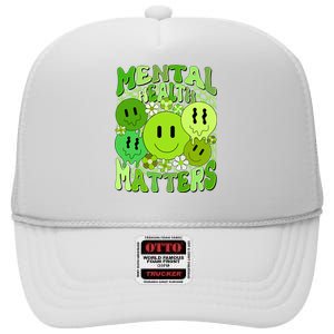 Retro Trippy Mental Health Matters High Crown Mesh Back Trucker Hat