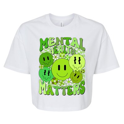 Retro Trippy Mental Health Matters Bella+Canvas Jersey Crop Tee