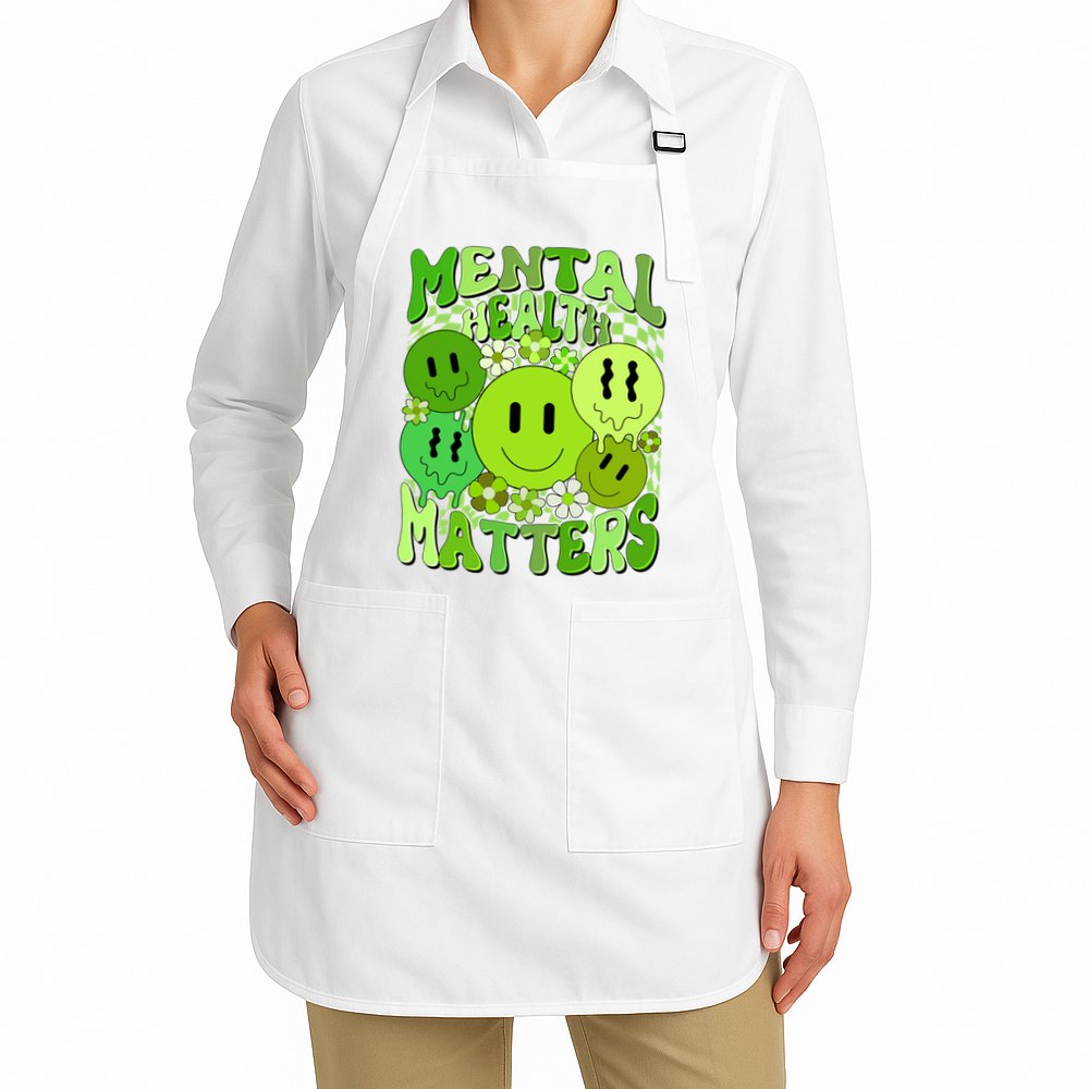 Retro Trippy Mental Health Matters Apron
