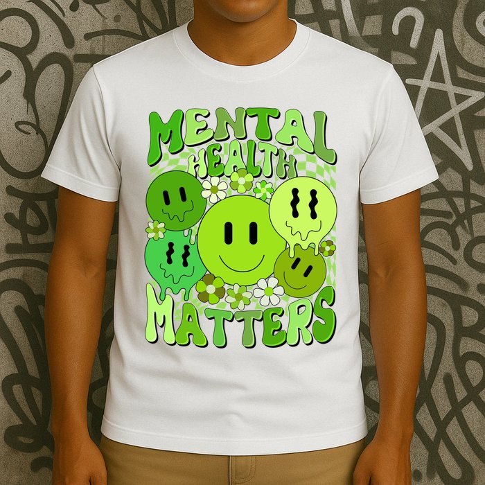 Retro Trippy Mental Health Matters T-Shirt