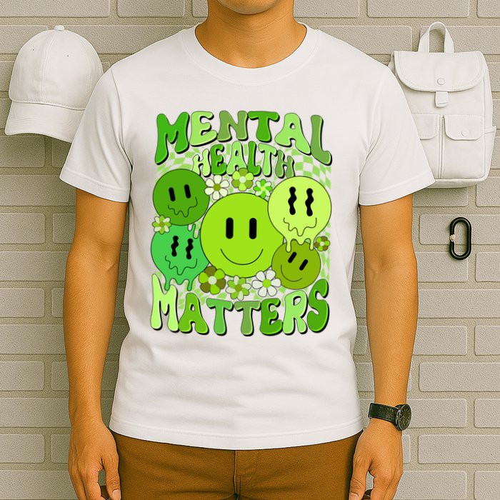 Retro Trippy Mental Health Matters T-Shirt