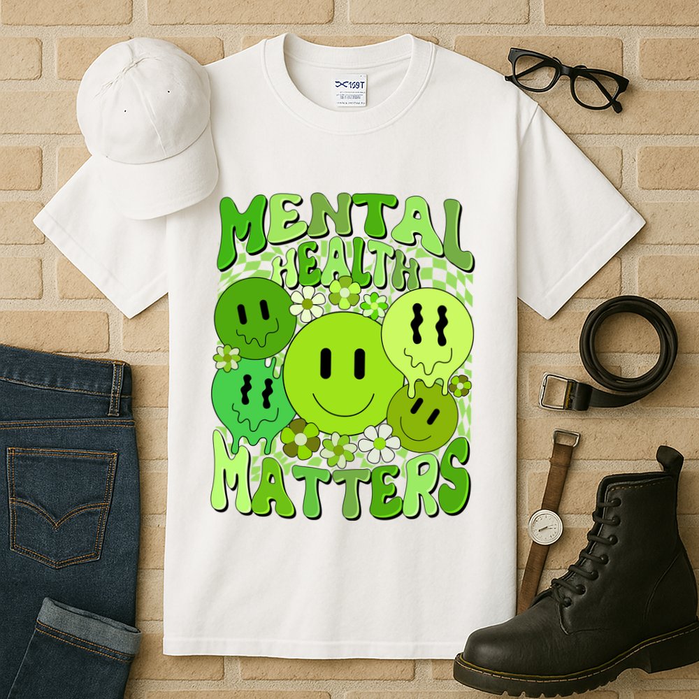 Retro Trippy Mental Health Matters Tall T-Shirt