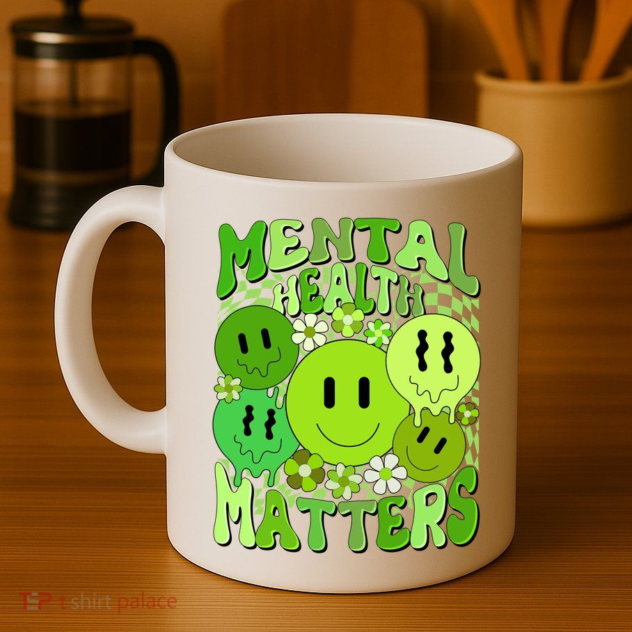 Retro Trippy Mental Health Matters Mug