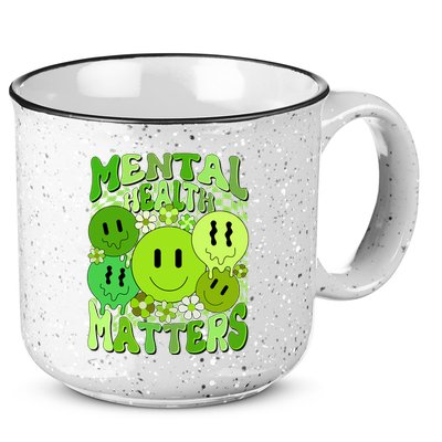 Retro Trippy Mental Health Matters 15oz Campfire Ceramic Mug