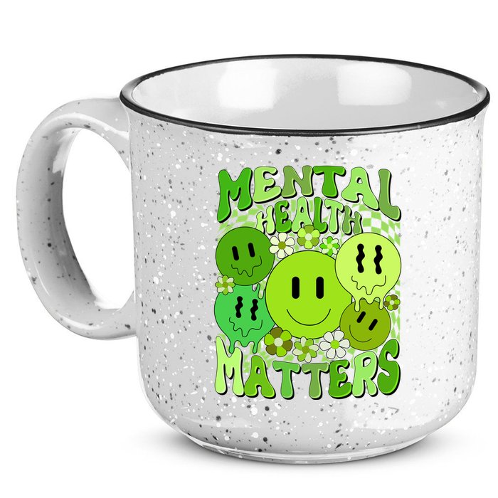 Retro Trippy Mental Health Matters 15oz Campfire Ceramic Mug