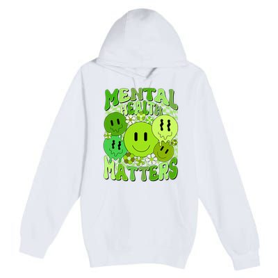 Retro Trippy Mental Health Matters Premium Pullover Hoodie
