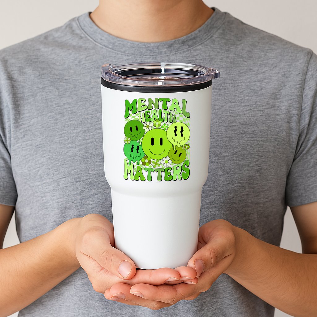 Retro Trippy Mental Health Matters Tumbler