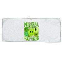 Retro Trippy Mental Health Matters Large Microfiber Waffle Golf Towel
