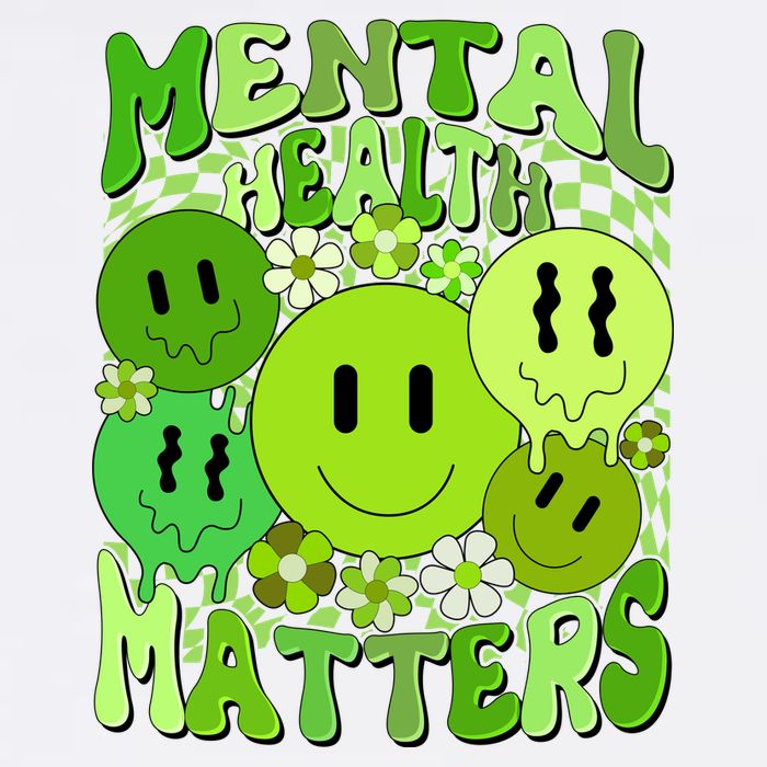 Retro Trippy Mental Health Matters Cooling Performance Long Sleeve Crew