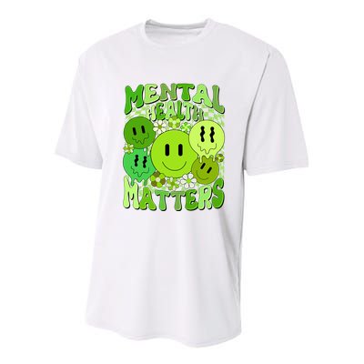 Retro Trippy Mental Health Matters Youth Performance Sprint T-Shirt