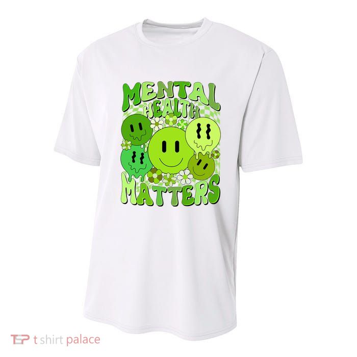 Retro Trippy Mental Health Matters Youth Performance Sprint T-Shirt