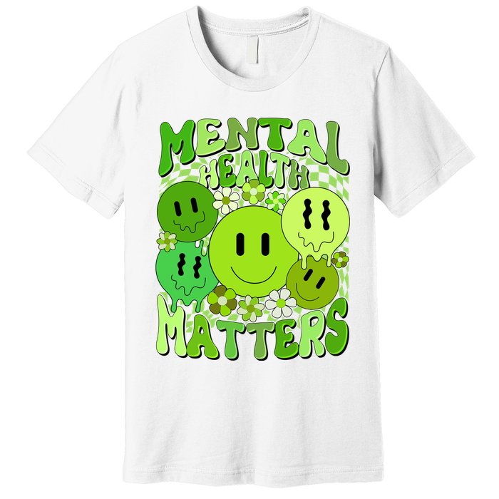 Retro Trippy Mental Health Matters Premium T-Shirt