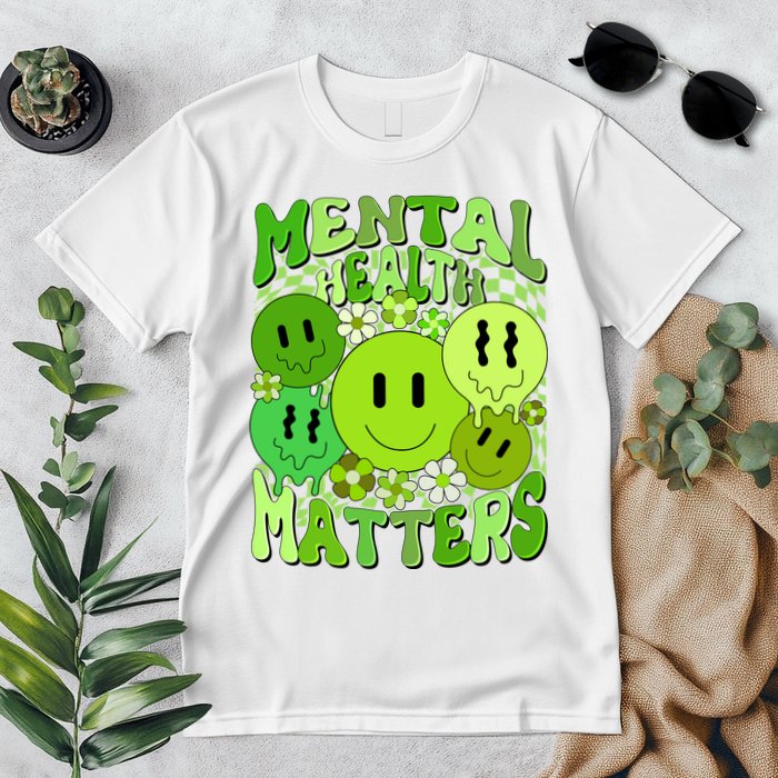 Retro Trippy Mental Health Matters Premium T-Shirt