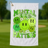 Retro Trippy Mental Health Matters Golf Towel